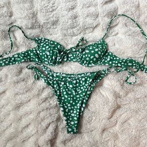Green Polka Dot Bikini Set